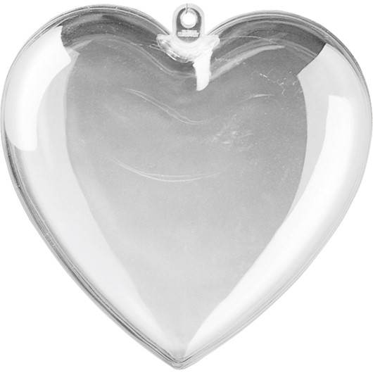 Acrylic heart with suspension eye 6cm divisible